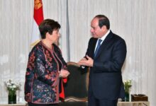 السيسي مع مديرة صندوق النقد الدولي