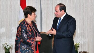 السيسي مع مديرة صندوق النقد الدولي